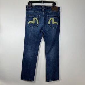 Evisu Men's Straight Jeans - Indigo Blue size 36